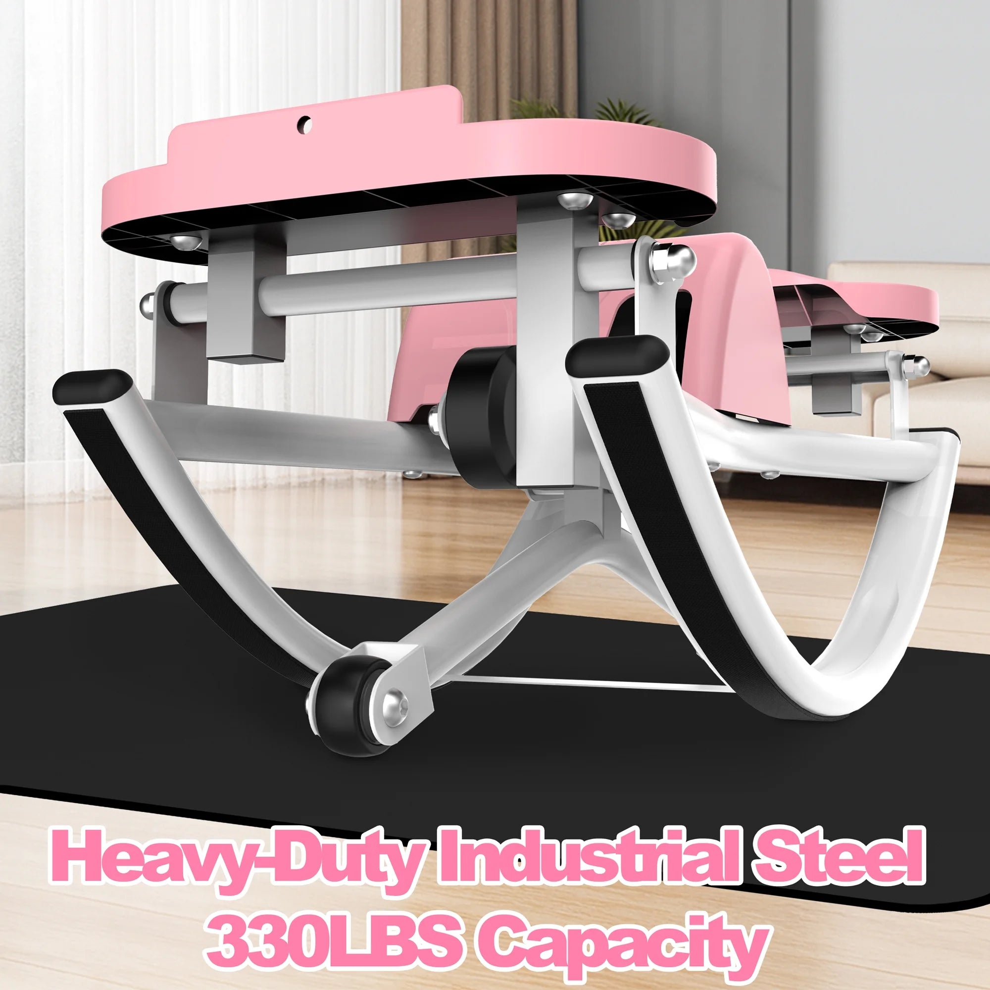 Lateral Stepper Machine for Exercise-Rocking Stepper Machine with Resistance Bands & Anti-Slip Mat and LCD Monitor, Professional Stair Stepper for Home Workout
