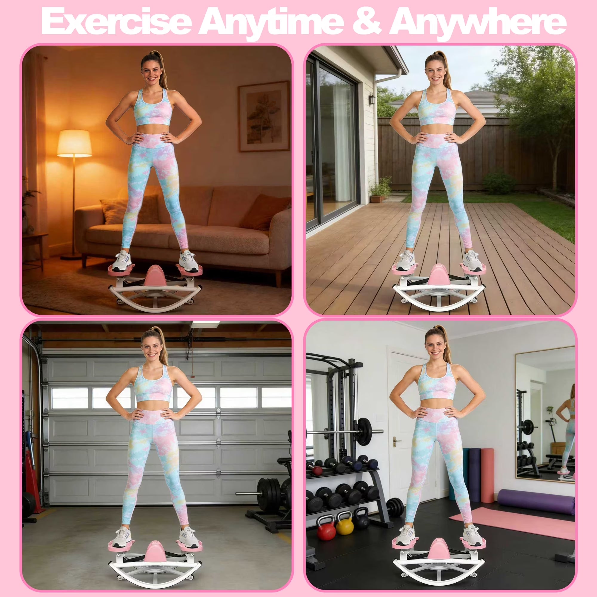 Lateral Stepper Machine for Exercise-Rocking Stepper Machine with Resistance Bands & Anti-Slip Mat and LCD Monitor, Professional Stair Stepper for Home Workout